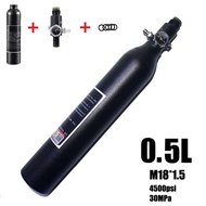 4500Psi/30MPa Pcp Bottle Tank With 18001Psi Output Regulator Valve Paintball Cylinder Tank With Valve Bottle Pcp Air Tank Cylinder Aluminum Tank Air Bottle For Co2 Carbon Dioxide Oxygen