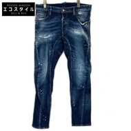 Dsquared2 S74LB1586 靛藍色機車牛仔褲/機車彩繪牛仔褲 50碼 [二手]