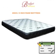 NEW 6 Inch / 8 Inch Foam Mattress - Single, Super Single, Queen, King ( READY STOCK )