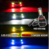 LED FOGLAMP H8 H11 H16 4 WARNA + KEDIP  AVANZA XENIA JAZZ BRIO