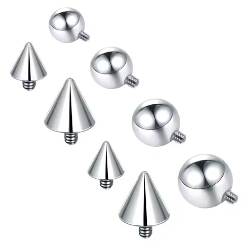 10Pcs/lot Steel Ball Spike Replacement Accessories for Ear Eyebrow Tongue Labret Piercing Septum Rin