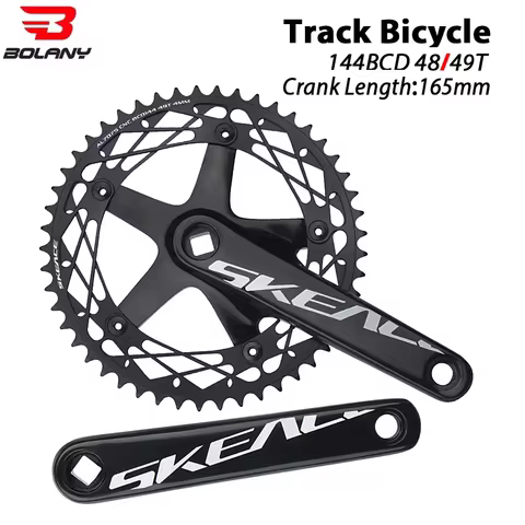 SKEACE Bicycle Crankset 144BCD Mountain Bike Square Hole Crank Aluminum Alloy Single Speed Crank Cha