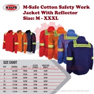 M-Safe Pre Shrunk Cotton Safety Work Jacket With Reflector Size M L XL XXL XXXL XXXXL 4XL 3XL