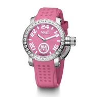MAX XS36 Trendy Sports AAA Grade CZ Bezel Silver Steel/Pink Dial Women's Watch 36mm 5-MAX551