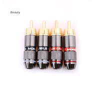 [beauty] 4 đầu nối âm thanh đầu cắm đực bằng đồng mạ vàng Hi-Fi RCA
