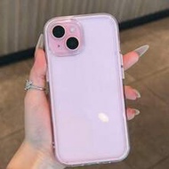 Large Hole Simple 2-In-1 Blush Pink Bumper Anti-Drop Thick Phone Protective Case Suitable For IP16/1