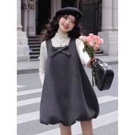 Feminine Sellena lady's dress, cute pumpkin bow tie women's dress D79