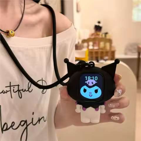 3D Kawaii Cartoon Kuromi Lanyard Case Case For Apple Watch Sport 1/2/3/4/5/6/7/8/9st Gen S10 S11 Ult