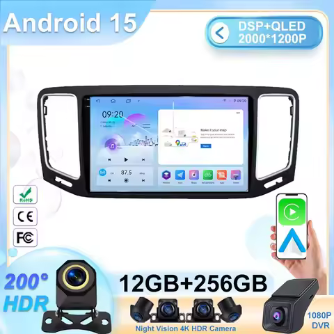 Android 15 For Volkswagen VW Sharan SEAT Alhambra 7N 2010-2022 Car Radio Carplay Auto GPS Player Mul