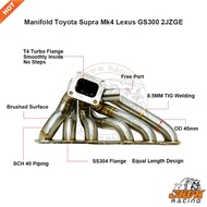 JKVK RACING SS304 3mm Steam Pipe  Equal Length  T4 Turbo Manifold for Supra MK4 2JZGE 2JZ GE 1993-19