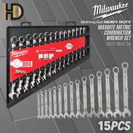 MILWAUKEE 4932-4642-58 MAX BITE 15pc Combination Spanner Set Metric / Combination Wrench Set