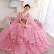 EAGLELY 2024 Formal High End Pink Long Evening Dress Dinner Party For Women Elegant Classy Fairy Gow