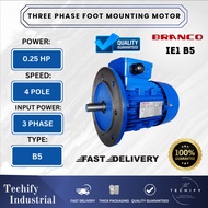 0.25HP(0.18KW) 4POLE Three Phase BRANCO Motor BR-IE1 B5 Flange Mounting Motor Industry Machine Motor