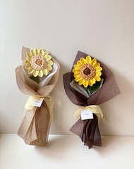 編織向日葵花束/畢業花束/編織花/生日禮物