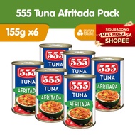 555 Tuna Afritada 155g (Pack of 6pcs) - Healthy, High Protein, Vit A, No Preservatives