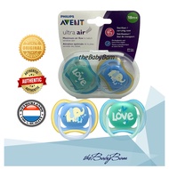 Philips Avent Ultra Air Pacifier / Soother for 18m+ Elephant Love ( 2pcs/pack ) w/ Carrying Case