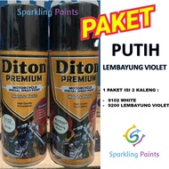 UNGU Diton Premium Lembayung Violet 9200 + White 9102 Savings Package Purple White Paint/ 400ml Pylo