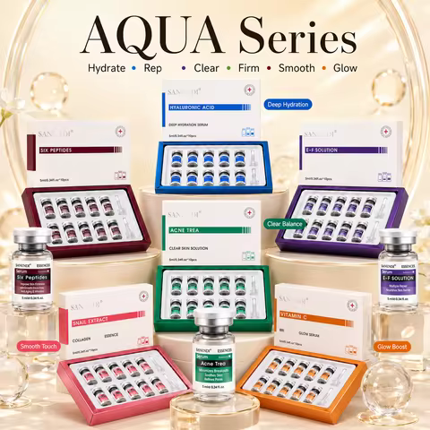 SANENDI AQUA Series Korean Skin Care Hyaluronic Acid Serum Peptides Vitamin C Essence Smoothing Mois