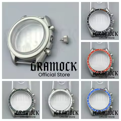 Gramock 40mm VK63 Titanium Watch Case Dome Mineral Glass Accessories Pars Fit VK63 VK64 VK67 VK68 Qu