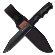 MTECH USA MT-086 Fixed Blade Hunting Knife, Black Straight Edge Blade, Black Handle, 12-1/4-Inch Ove
