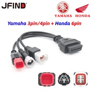 【Malaysia Ready Stock】3 in 1 OBD2 Extension Cable for Yamaha 3/4pin & Honda 6pin to 16Pin, Compatibl