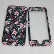 Case Kutis Iphone 6 6s (White Flower Pattern) New Arrival Front-Back Cover Luminous Vintage Pattern 