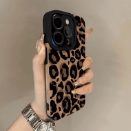 Korean Style Suede Case | 5 Colors Leopard Design For iPhone 17-11 Anti-Fingerprint Cover