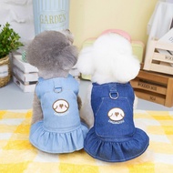 Clothing Clothes Denim Skirt Pet Pet Denim Skirt New Style Non-Traction Rope Fat Girl Pet Dog Pull R