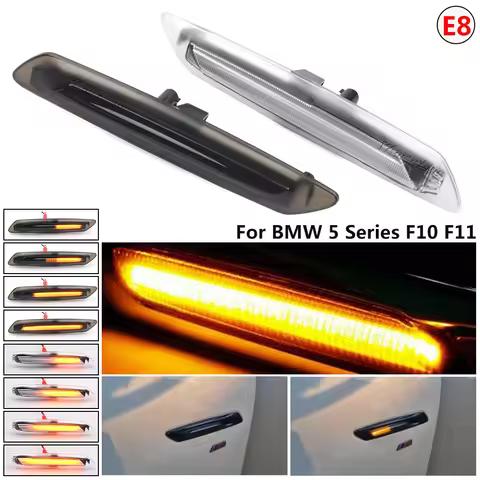 2PCS Sequential Dynamic LED Turn Signal Side Marker Light For BMW 5 Series F10 F11 528i 528iX 535i 5