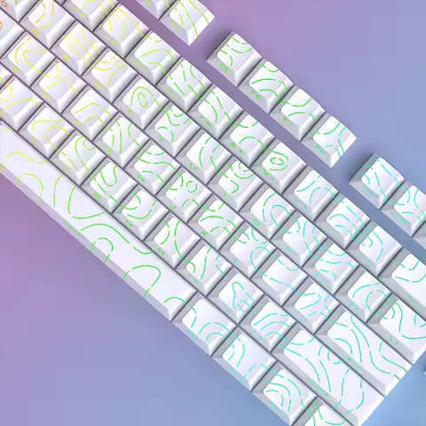 Contour keycaps, black lines, cracked characters illuminated 97 keys, original factory height Key ca