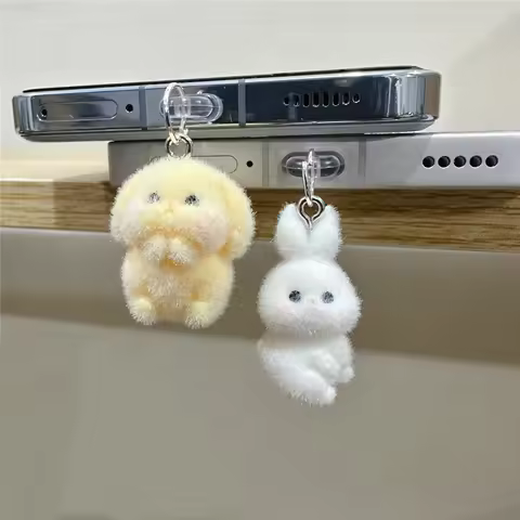 Phone Dust Plug Soft Dustproof Plug Iphone Plug Plush For Phone Decoration Smartphone Mobile Phone