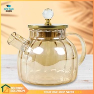 One Two Cups Heat Resistant Glass Teapot Fire Pitcher Glass Teapot 1L - BR-383