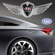 1 Piece Chrome Metal 3D Wings Car Front Hood Bonnet Emblem Sticker for Hyundai Accent H1 Trajet Sona