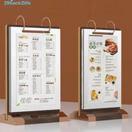 BACK2LIFE Ads Display Stand, Wooden Holder Loose leaf Menu Card Holder, Multipurpose Acrylic Aon-sli