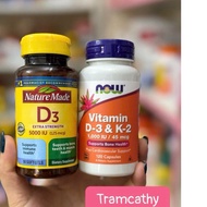 D3K2, Vitamin D, Vitamin D3 high content 2000iu/5000 iu nature made USA