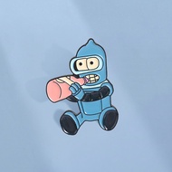 Futurama Bender Enamel Pin Cute Baby Bender with Milk Bottle Brooch Funny Cartoon Robot Badges Backp