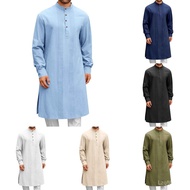 2025 Muslim New Men's Robe Embroidered Loose Long Shirts Ramadan Prayer Kaftan Pakistan Attire Thobe