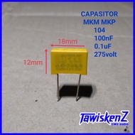 KAPASITOR MKP MKT MKM 104 100000pF 100nF 100n 01uF 275VAC capasitor kuning