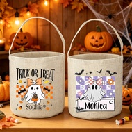Personalized Custom Name Trick Or Treat Bag, Halloween Bag, Halloween Trick-Or-Treat Bucket, Hallowe