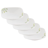 Corelle Plate Dish Width 13cm × Depth 13cm × Height 3.5cm Durable Lightweight Green Breeze Square Sm