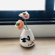 手捏白瓷花瓶 / 賓士與暹羅貓