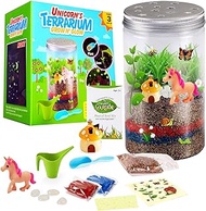 EXBEPE Unicorn Terrarium Kit for Kids STEM Science Plant Growing Fluorescent Set Discovery Educational Gardening Toy for Ages 4 5 6 7 8-12 Boy &amp; Girl Birthday Gifts for Kids
