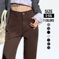 Fesyen Wanita Terkini baju raya 2024 Women's High Waist Long Korean Straight Cutting Jeans [Free Bel