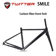 TWITTER 700c Road Bicycle Frame Smile Disc Brake Rim Brake Version Aluminum Alloy Frame+Carbon Fiber Fork Bicycle Components