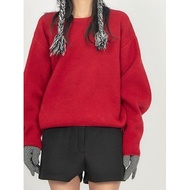 Codibook|Korea EEZEE Festival Red Loose Sweater KN028 Women's Clothing