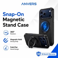 Anvers for iphone 17/16/15/14/13 Pro Max Case with 360° Magnetic Stand Matte Ring Holder Phone Case