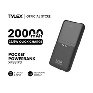 Tylex XP-881PD Powerbank with 22.5W Fast Charging 20000mAh Battery Capacity Built-In Cables LED Digi
