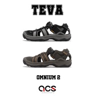 Teva Toe Protection Amphibious Shoes Omnium 2 Men's Black Olive Green Sandals Water Quick-Drying Rubber Outsole [ACS] Optional