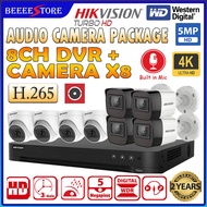 HIK HIKVISION 5.0MP 8CH AUDIO PACKAGE SET DVR + 8 CAMERA WITH MIC 5MP FULL HD 1920P 8 Channel CCTV