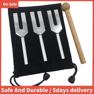 Angel Tuning Fork Set - 4096 Hz, 4160 Hz, 4225 Hz - Therapeutic Instrument Set with Wooden Strike an